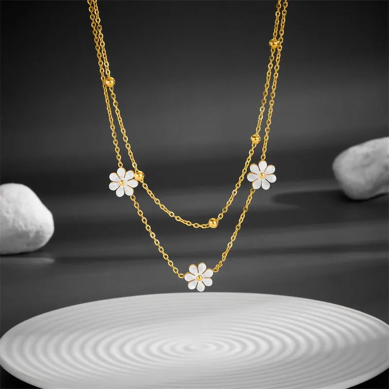 Stainless Steel Daisy Jewelry Set