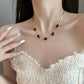 Green Stone Multilayer Necklace